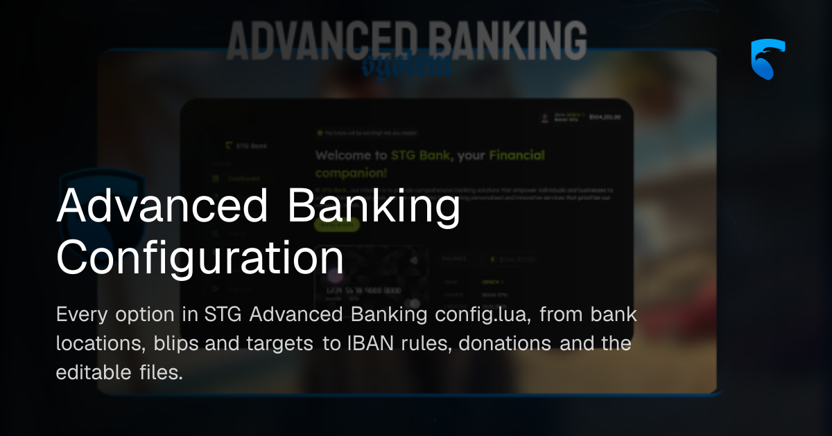 Advanced Banking Configuration Reference for FiveM | STG Scripts Docs